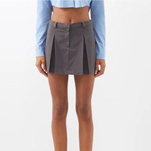 Frankie Shop Kitou Mini Skirt - Grey Pleated Mini Skirt Small